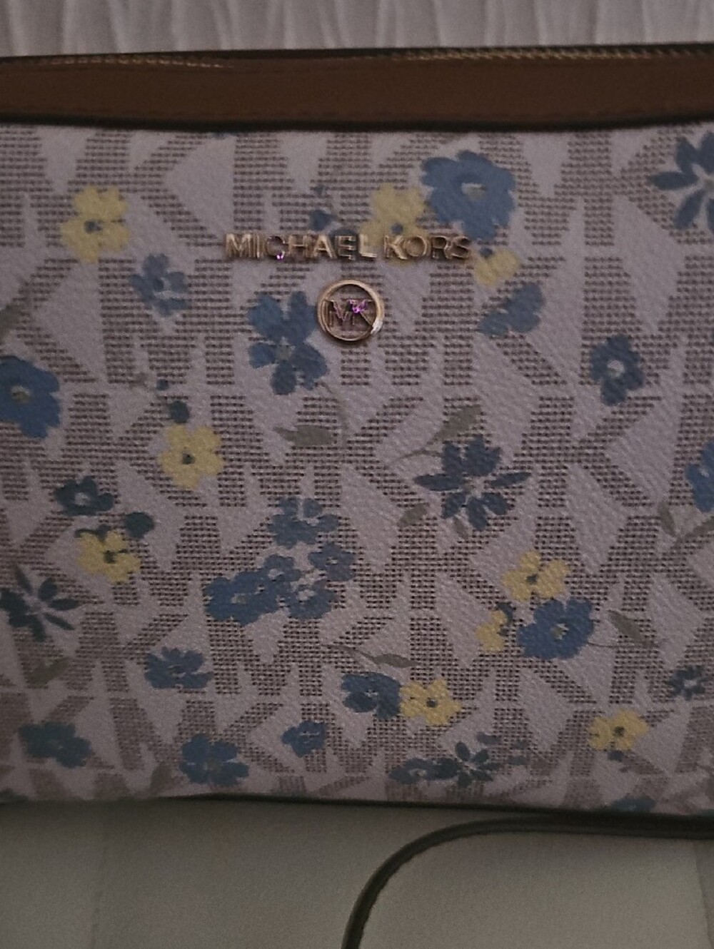 Michael Kors Blue and Yellow Floral Signature Crossbody - Picture 2 of 12